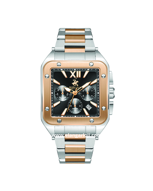 BEVERLY HILLS POLO CLUB BP3685X.550 Silver Combination Gold Dial Black Stainless Steel