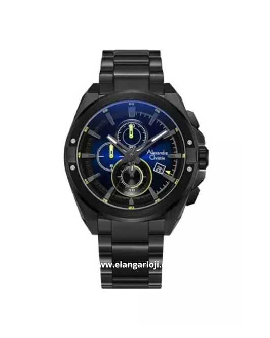 ALEXANDRE CHRISTIE AC 6623 MC BIPBULE Men Blue Dial Black Stainless Steel Strap
