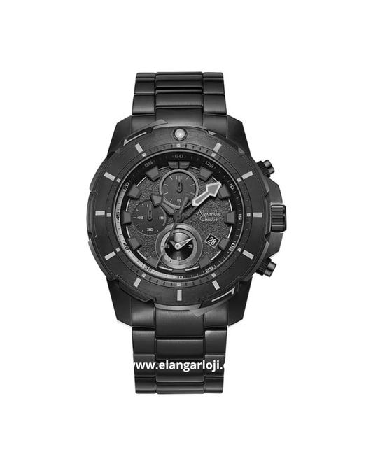 ALEXANDRE CHRISTIE AC 6606 MC BIPBA Men Black Dial Black Stainless Steel Strap