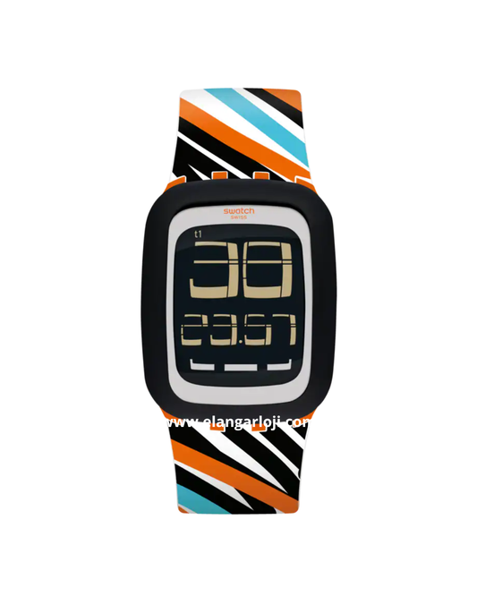 SWATCH SURO102 Scratch The Touch Digital Dial Multicolour Silicone Strap