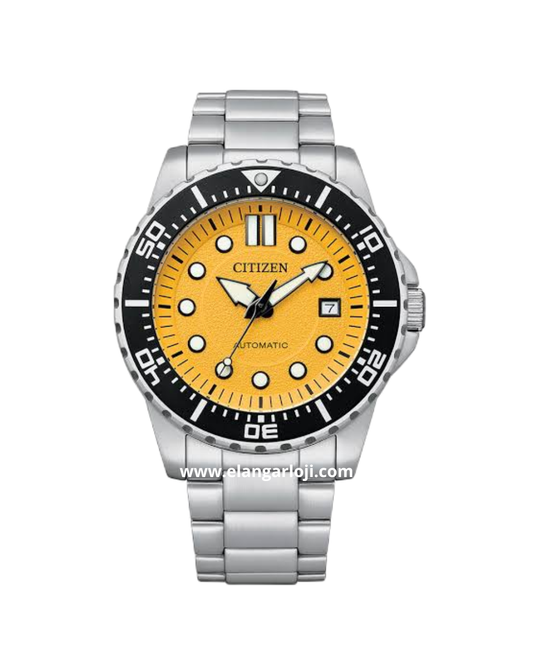 Jam Tangan Pria CITIZEN NJ0170-83Z Automatic Men Yellow Dial Stainless Steel Strap