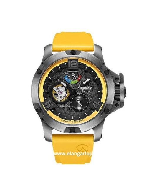 ALEXANDRE CHRISTIE AC 6295 MP RTPBAYL Special Edition Automatic Titanium Yellow Rubber Strap