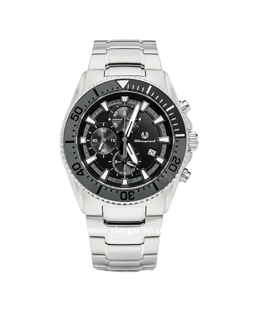 CHRIST VERRA CV 209450G-11 L-GRY Silver Dial Black Stainless Steel