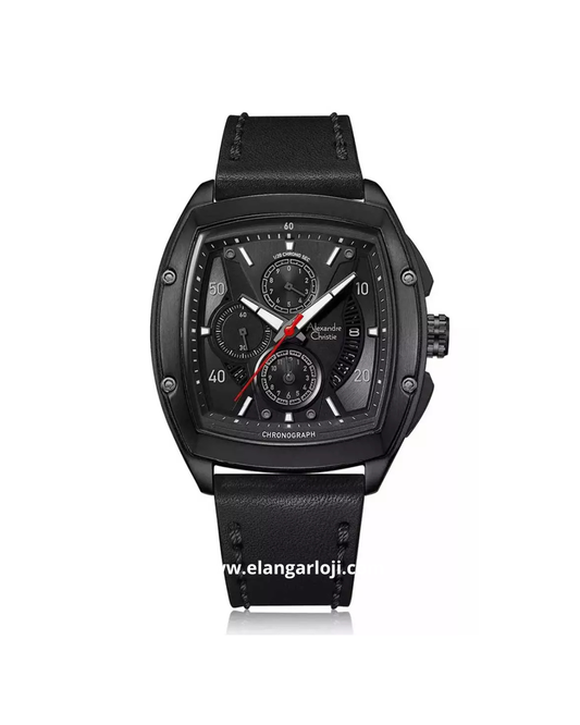 ALEXANDRE CHRISTIE AC 6610 MC LIPBA Men Black Dial Black Leather Strap