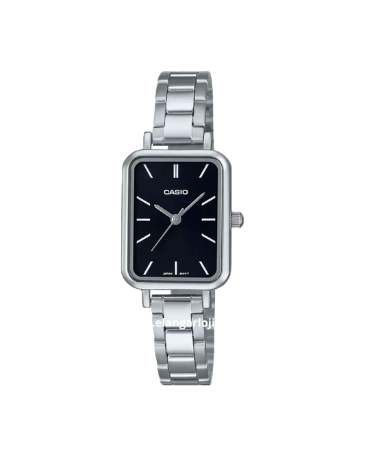 CASIO LTP-V009D-1EUDF Ladies Black Dial Stainless Steel Band