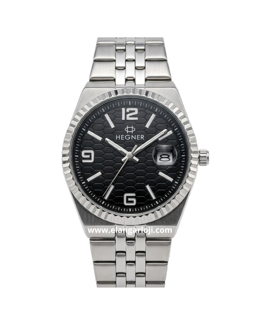 HEGNER HW 1741G Black Dial Stainless Steel