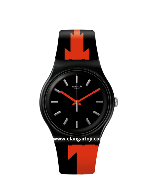 SWATCH SUOB167 Sheyenne Men Black Dial Dual Color Rubber Strap