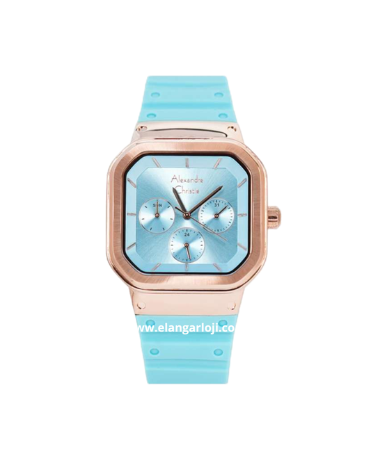 ALEXANDRE CHRISTIE AC 2811 BF Chronograph Light Blue Dial Light Blue Rubber Strap