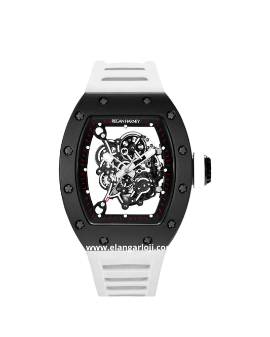 REGAN HARNEY RH22-12 VOYAGER White Black Automatic Rubber Strap