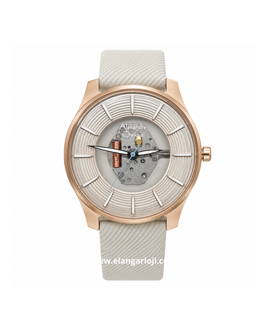 ALEXANDRE CHRISTIE AC 8532 MH LCGIV Watch Skeleton Dial Leather Strap