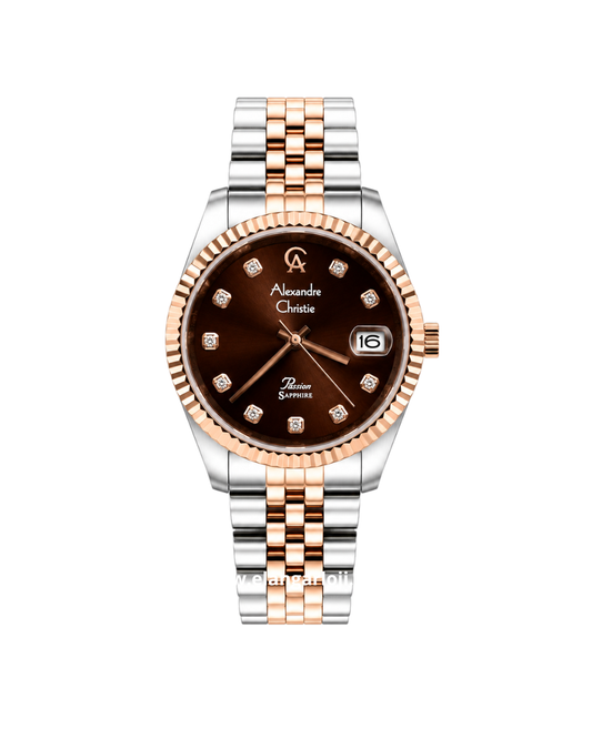 ALEXANDRE CHRISTIE AC 5013 LD BTRBO Passion Brown Dial Stainless Steel Strap