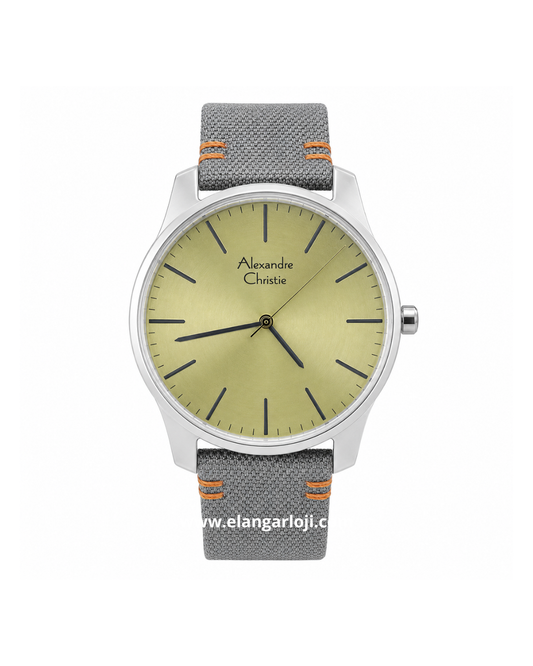 ALEXANDRE CHRISTIE AC 8532 MH LIGSL Watch Yellow Dial Silver Leather Strap