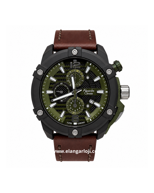ALEXANDRE CHRISTIE AC 6613 MC LTBGN Men Multi Tone Dial Brown Leather Strap