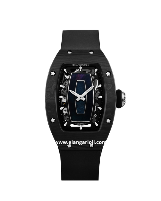 REGAN HARNEY RH33-11 NEBULA Black Automatic Rubber Strap