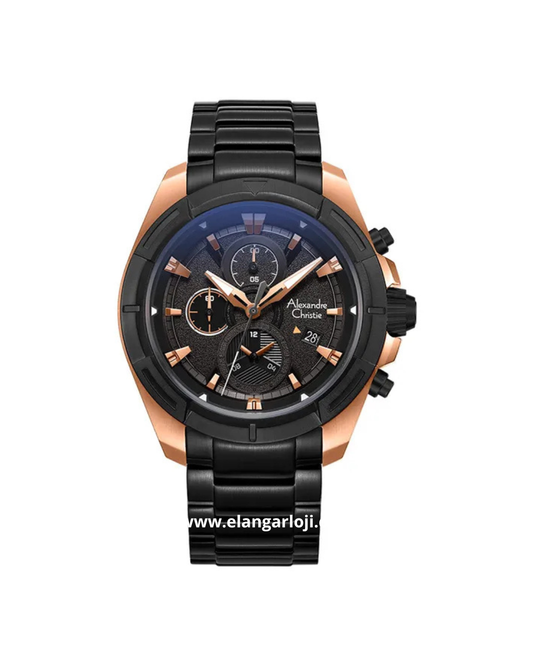 ALEXANDRE CHRISTIE AC 6621 MC BBRBA Men Black Dial Black Stainless Steel Strap