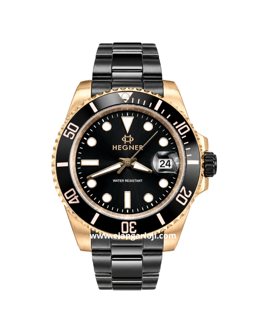HEGNER HW 1714G Black Rosegold Stainless Steel