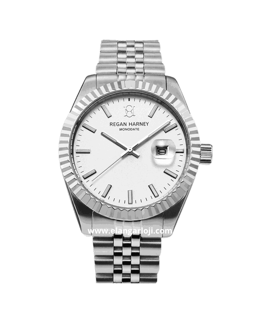 REGAN HARNEY RH012-01 MONODATE Silver Dial White Stainless Steel