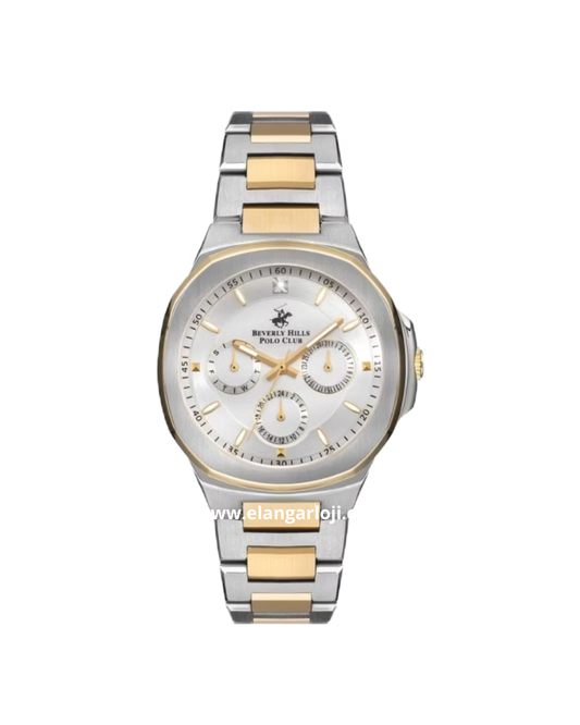 BEVERLY HILLS POLO CLUB BP3275X.230 Silver Gold Stainless Steel Multifunction