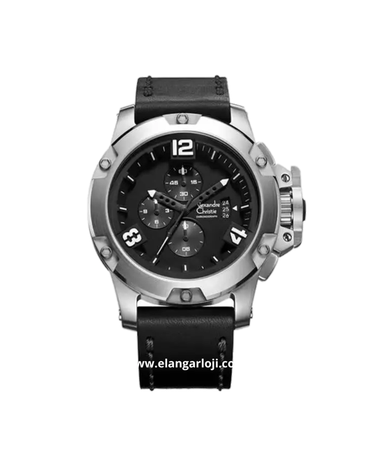 ALEXANDRE CHRISTIE AC 6295 MC LTBBA Men Black Dial Black Leather Strap