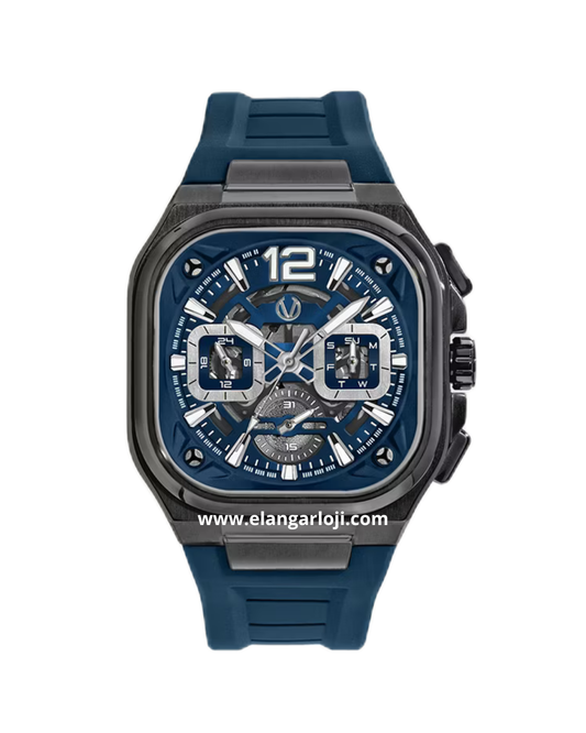 CHRIST VERRA CV 109068G-36 BLU Blue Black Rubber Strap