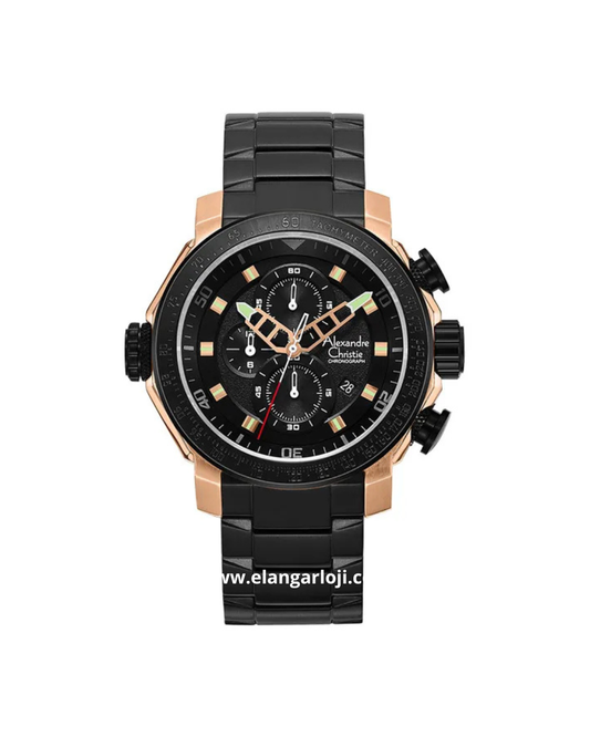 ALEXANDRE CHRISTIE AC 6565 MC BBRBA Men Black Dial Black Stainless Steel Strap