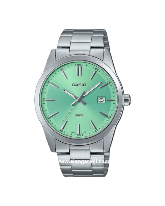 CASIO MTP-VD03D-3A2UDF Men Green Dial Stainless Steel