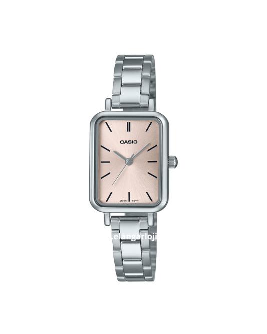 CASIO LTP-V009D-4EUDF Ladies Peach Dial Stainless Steel Band