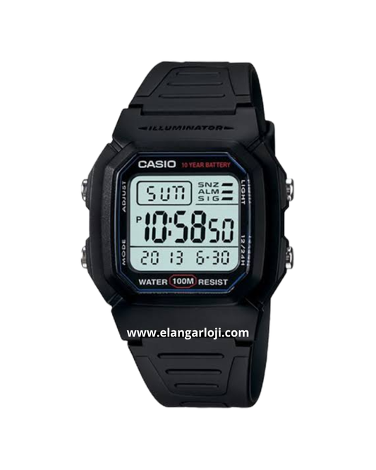 CASIO W-800H-1AVDF Digital Black Resin Band