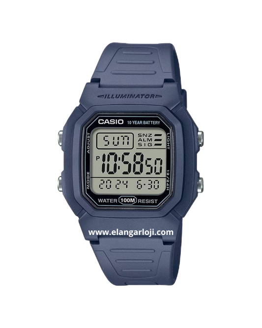 CASIO W-800H-2AVDF Digital Blue Resin Band