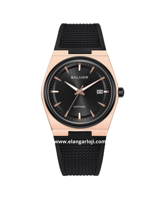 BALMER B-2719MT BRG-4 Black Rosegold Rubber Strap