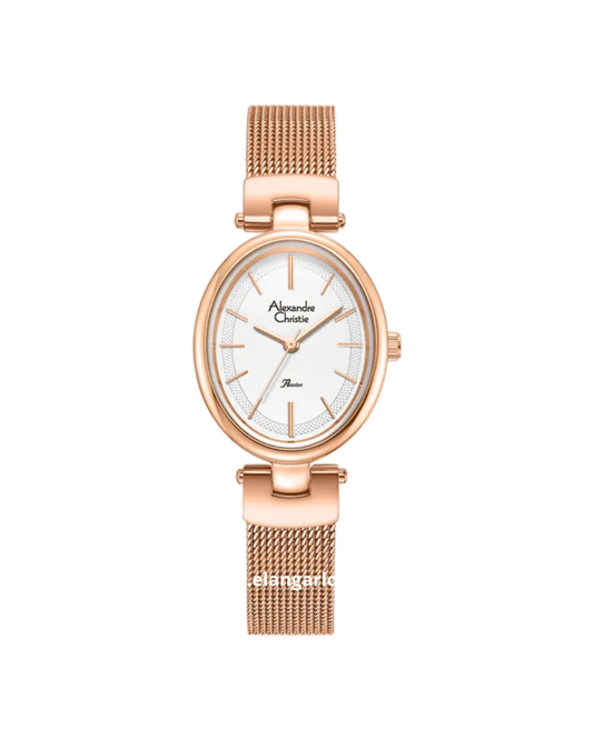 ALEXANDRE CHRISTIE AC 2C08 LH BRGSL Passion Silver Dial Rose Gold Mesh Strap