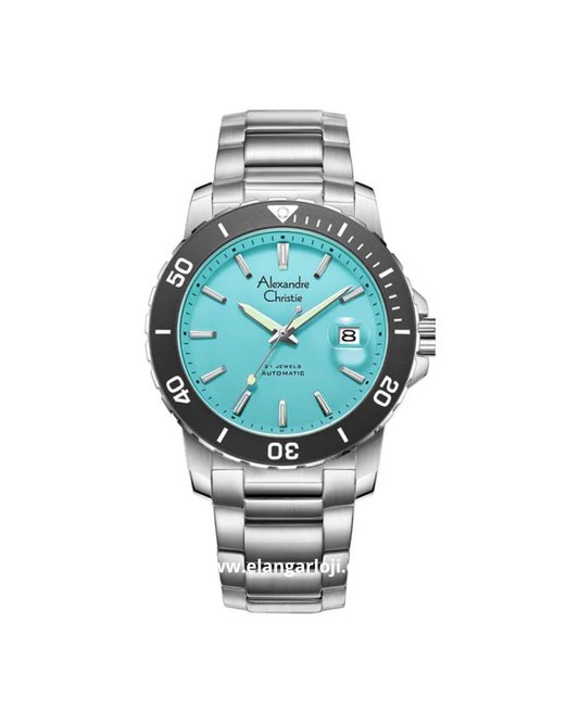 ALEXANDRE CHRISTIE AC 6141 MA BSSLB Men Automatic Baby Blue Dial Stainless Steel Strap