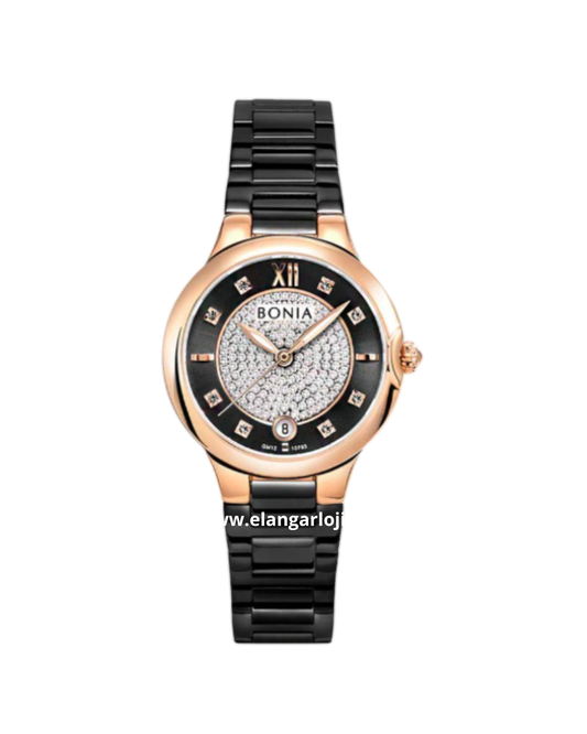 BONIA BNB10793-2033 Black Rosegold Stainless Steel