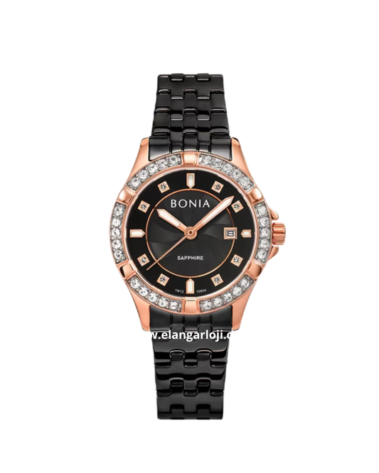 BONIA BNB10804-2037S Black Rosegold Stainless Steel