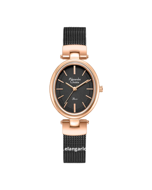ALEXANDRE CHRISTIE AC 2C08 LH BRGBA Passion Black Dial Black Mesh Strap