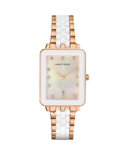 CHRIST VERRA CV 511923L-55 WHT/MOP White Rosegold Stainless Steel