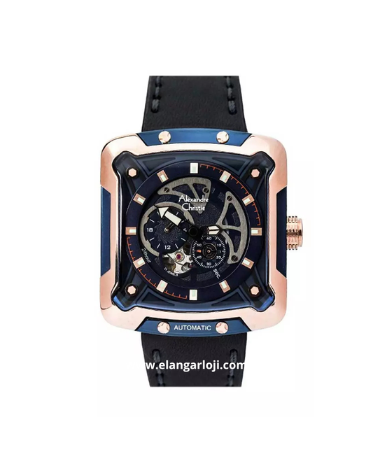ALEXANDRE CHRISTIE AC 3039 MA Automatic Black Dial Black Leather Strap