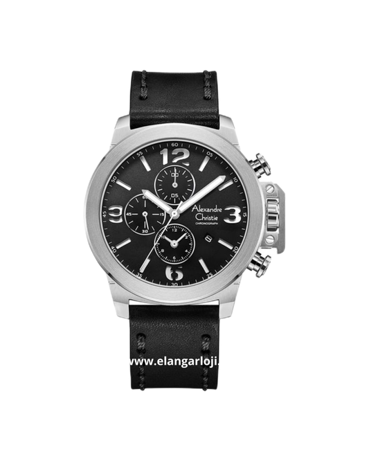 ALEXANDRE CHRISTIE AC 6280 GC LSSBASL Men Black Dial Black Leather Strap