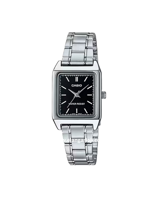 CASIO LTP-V007D-1EUDF Tank Black Dial Stainless Steel Band