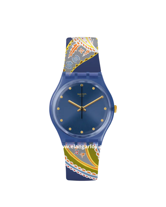 SWATCH GN263 Silky Way Ladies Blue Dial Multicolor Rubber Strap