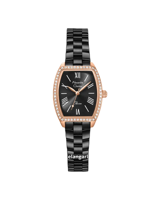 ALEXANDRE CHRISTIE AC 2C10 LH BBRBA Passion Ladies Black Dial Black Stainless Steel Strap