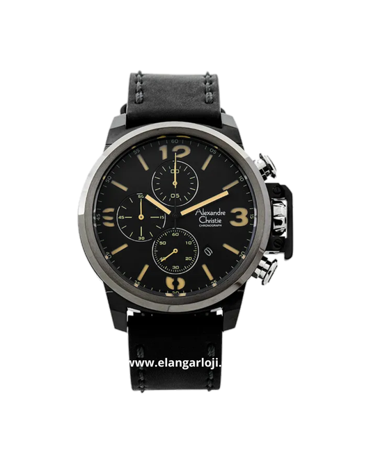 ALEXANDRE CHRISTIE AC 6280 GC LBGBAIV Men Black Dial Black Leather Strap