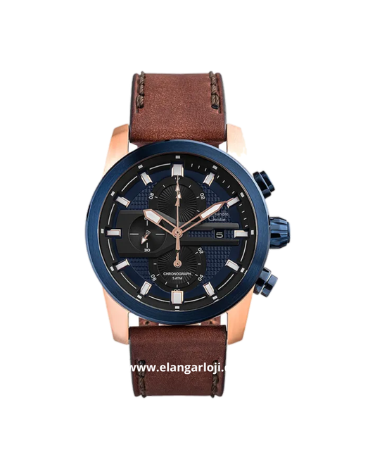 ALEXANDRE CHRISTIE AC 6562 MC LURBU Men Blue Dial Brown Leather Strap