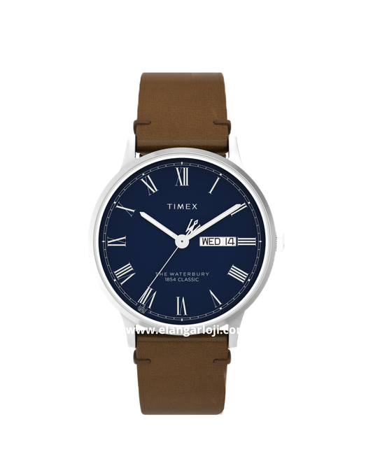 TIMEX TW2W14900 Waterbury Classic Blue Dial Brown Leather Strap