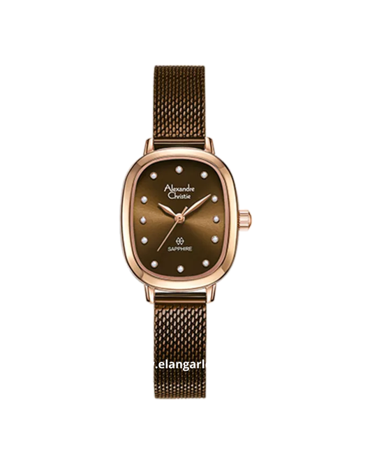 ALEXANDRE CHRISTIE AC 2B40 LH BROBO Passion Brown Dial Brown Mesh Strap