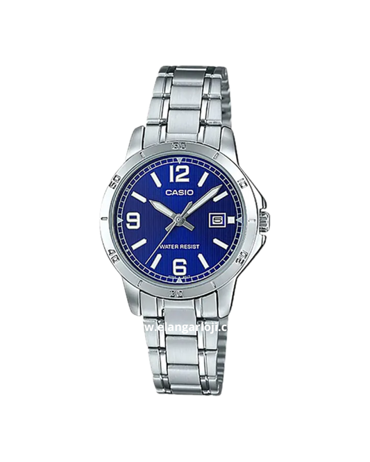 CASIO LTP-V004D-2BUDF Ladies Blue Dial Stainless Steel Band