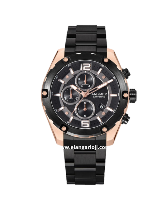 BALMER B-8827MC BRG-4 Sapphire Glass Black Rosegold Stainless Steel