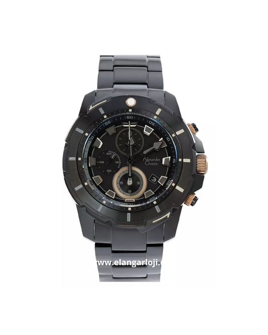 ALEXANDRE CHRISTIE AC 6606 MC BGBBA Men Black Dial Black Stainless Steel Strap