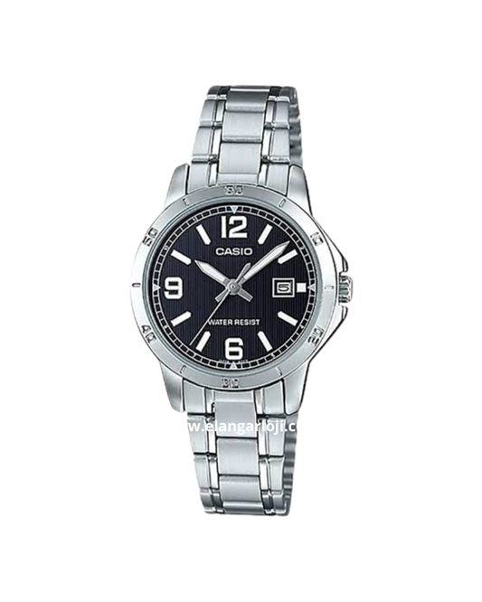 CASIO LTP-V004D-1B2UDF Ladies Black Dial Stainless Steel Band