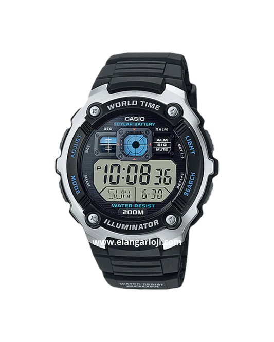 CASIO AE-2000W-1AVDF Water Resistant 200M Black Resin Band